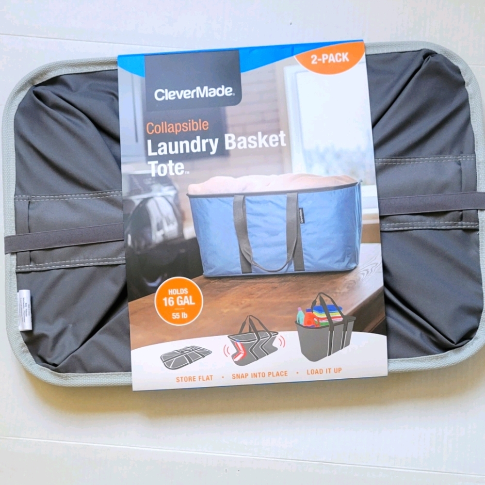 COPY - Clevermade Collapsible Laundry Tote (2-pack)